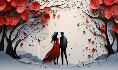 Obraz premium Greeting card in a romantic style.