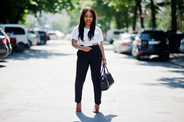 Stylish African American Business Woman With Handbag Streets City 6