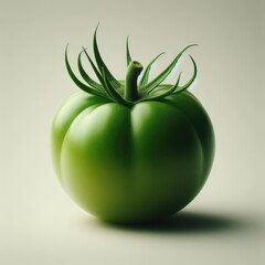 green tomato on a white
