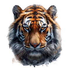 Abstract tiger head isolated on white