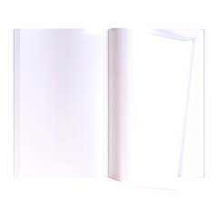Creative concept blank magazine isolated on plain background , suitable for your element scenes.