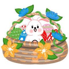 Easter Clip Art: Cute bunnies and Easter baskets