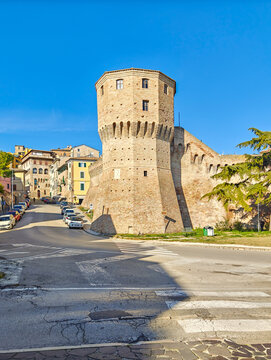Jesi, Italy - one of the most tipycal villages of Marche region, Jesi displays an impressive defensive wall surrounding the city, one of the best preserved in Italy 