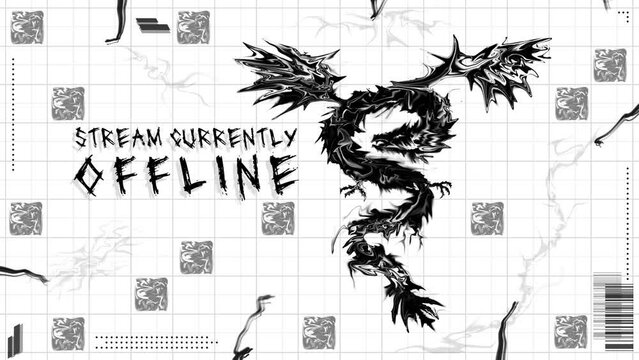 Заголовок: Animated Twitch Screens Dragon Smoke for Stream - Offline Media background. Twitch package overlays, panels. Twitch screens. Overlay for stream. Animated background for stream on twitch or 