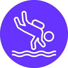 Drift Diving Icon Style