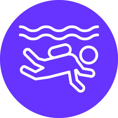 Open Water Diving Icon Style