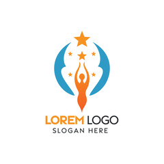 Creative Company Branding Featuring Rocket and Stars in a Dynamic Logo Design