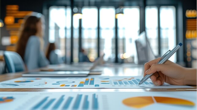 Illustrating HR analysis in companies. Depict key elements such as data charts, graphs, and visuals representing workforce analytics. Generative AI.