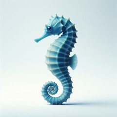 blue seahorse  on white
