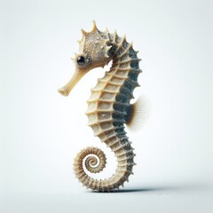 yellow seahorse  on white
