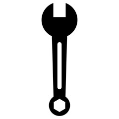 Tools vector wrench icon. Settings and repair, service sign icon. Key tool isolated on white background.