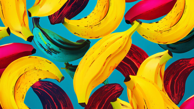 Colorful pattern of bananas