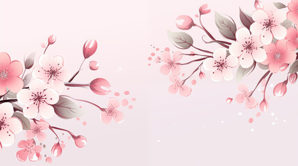 Floral watercolor illustration on pink background