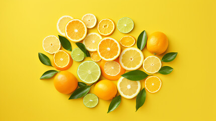 Creative composition of citrus fruits