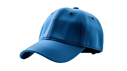 Fototapeta premium Blue baseball cap, blue cap, blue sports cap, isolated, transparent PNG Background
