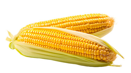 Corn on the cob isolated, transparent PNG background