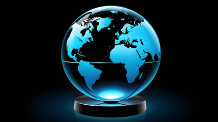 glass globe on black background