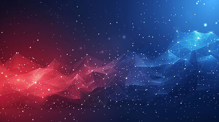 Wavy and spacial abstract background in red and navy blue  - obrazy, fototapety, plakaty