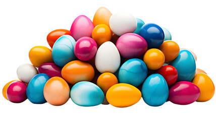 Colorful easter eggs isolated on transparent PNG background