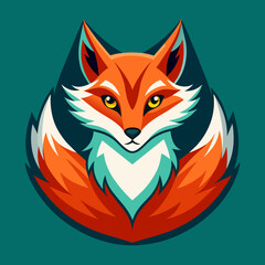 Obraz premium Flat Logo of Vector Fox Design