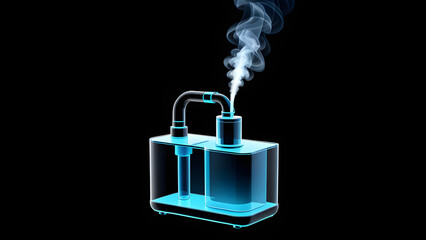 nebulizer isolated on a black background. with black copy space.