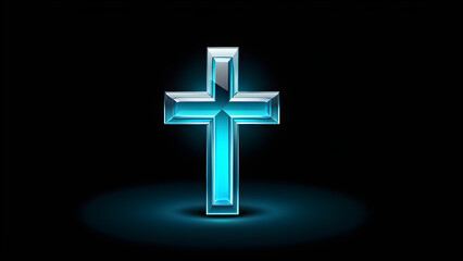 Obraz premium cross icon clipart isolated on a black background. with black copy space.