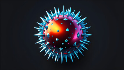 virus icon clipart isolated on a black background. with black copy space. 