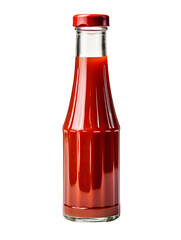 Transparent red bottle of ketchup, mockup, isolated, transparent PNG Background