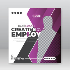 Creative modern social media post template, Corporate professional marketing agency web banner design