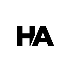 Letter H and A, HA logo design template. Minimal monogram initial based logotype.