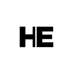 Letter H and E, HE logo design template. Minimal monogram initial based logotype.