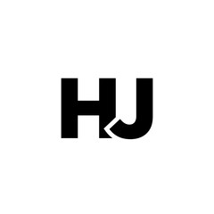 Letter H and J, HJ logo design template. Minimal monogram initial based logotype.