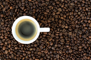 Medium roasted coffee beans detail