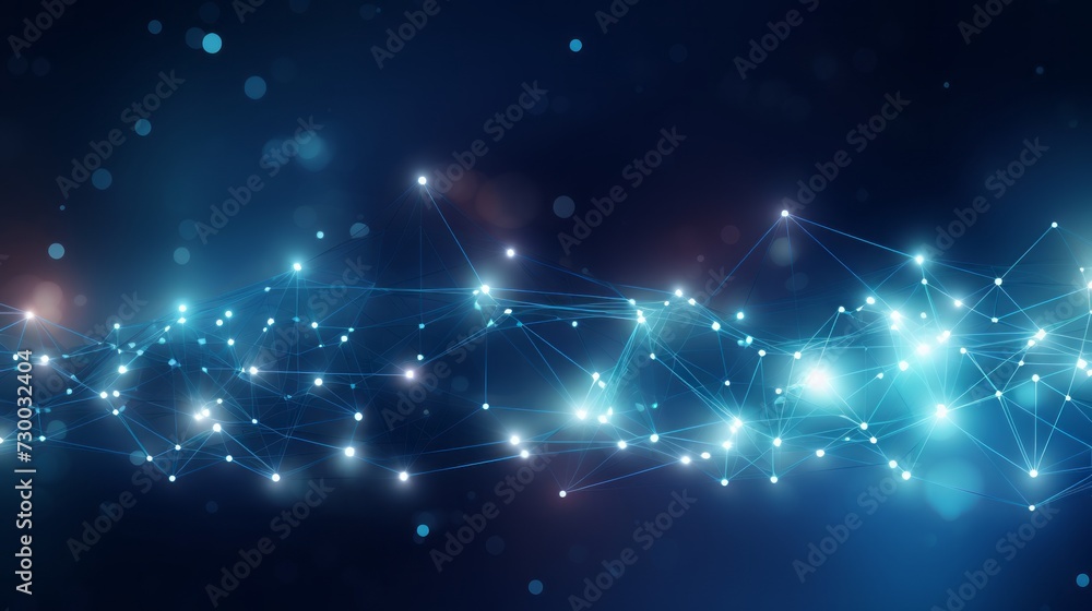 Poster abstract geometric background: global network connection with dots and lines - digital communication