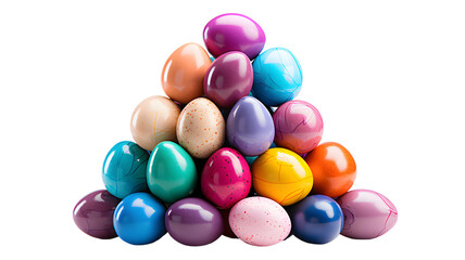 Fototapeta na wymiar Colorful easter eggs isolated on transparent PNG background