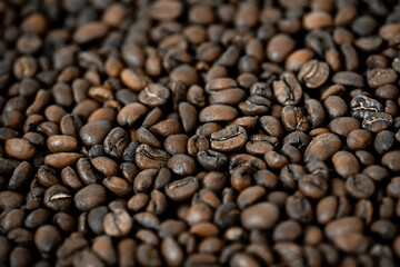 Medium roasted coffee beans detail