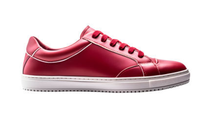 Red shoes, red sneakers isolated on white background