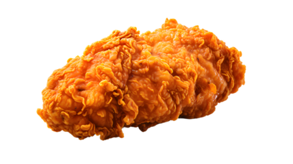 Chicken fried piece, food, fried chicken, chicken fillet isolated, transparent PNG background