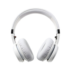 White headphones, luxury white headphones isolated, transparent PNG background