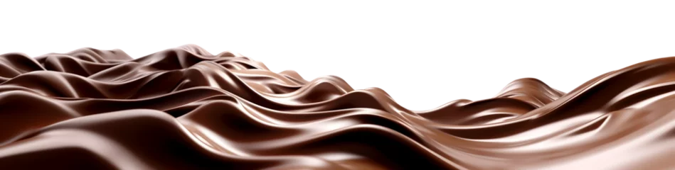  Chocolate brown cream liquid paint ink splash swirl wave on transparent background cutout, PNG file. Long Banner seamless Mockup template for artwork graphic design   © Sandra Chia