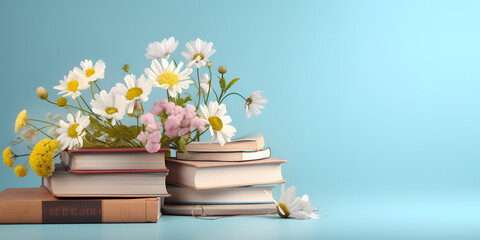 books and flower,In Bloom Reading with Flowers