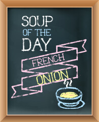 Framed chalkboard with day special menu, written with chalk font. - 730037068