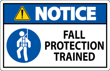 Hard Hat Decals, Notice Fall Protection Trained