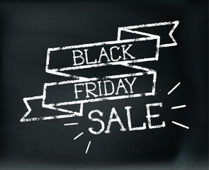 Black Friday sale. Inscriptions written on a blackboard - 730037400