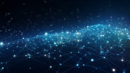 Abstract geometric background: global network connection with dots and lines - digital communication concept