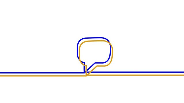 Like. Thumbs up, comment, share, rating, rate the service, user, comment. Feedback concept. One line drawing animation. Motion design. Animated blue golden line Video 4K. like share and comment