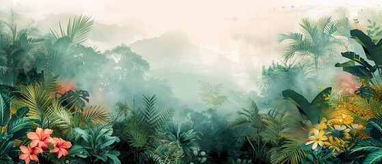 Obraz premium Botanical Bliss: Lush Greenery & Exotic Plants Collage