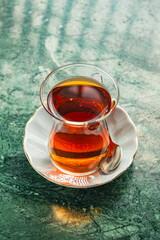Turkish cup of tea on the table