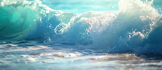 Foto op Canvas Ocean wave at beach, in close-up. © 2rogan