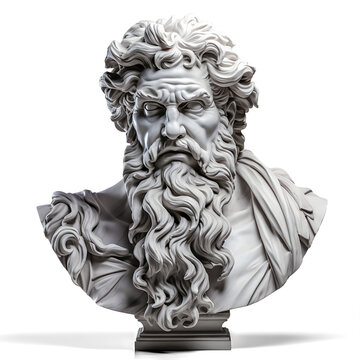 greek god bust statue in png